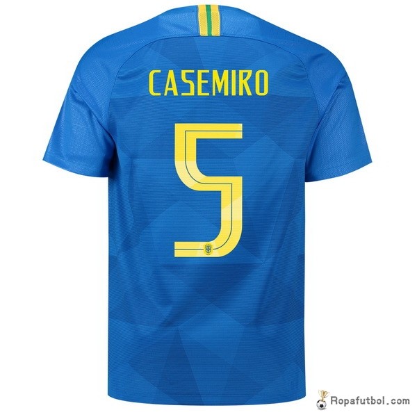 Camiseta Brasil Replica Segunda Ropa Casemiro 2018 Azul